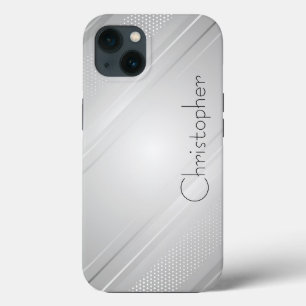 Titanium Silver Stainless Steel Print iPhone 13 Case