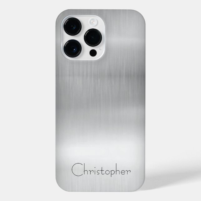 Titanium Silver Stainless Steel Print iPhone Case (Back)
