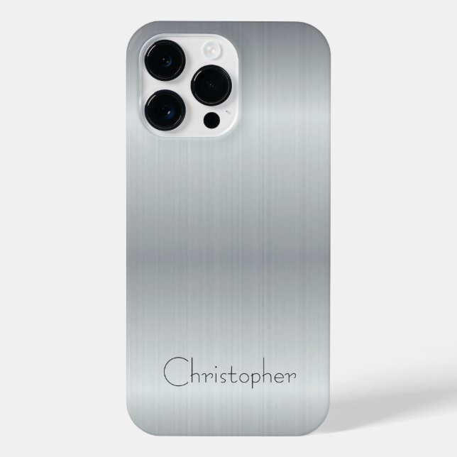 Titanium Silver Stainless Steel Print iPhone Case (Back)