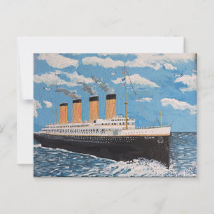 Titantic  sailing away postcard