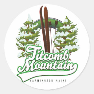 Titcomb Mountain Farmington Maine Ski Classic Round Sticker