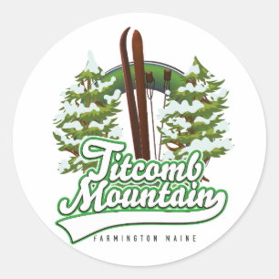 Titcomb Mountain Farmington Maine Ski  Classic Round Sticker