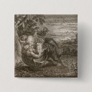 Tithonus, Aurora's Husband, Turned into a Grasshop 15 Cm Square Badge