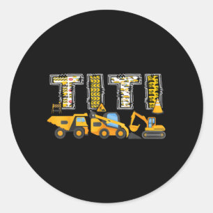 Titi Construction Excavator Kids Matching Family Classic Round Sticker
