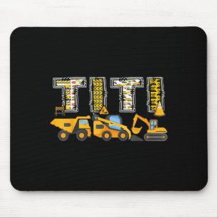 Titi Construction Excavator Kids Matching Family Mouse Pad