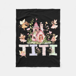 Titi fairy magical floral birthday girl fairytale fleece blanket