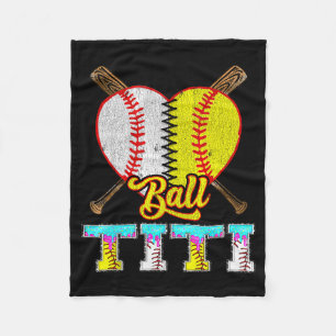 Titi Of Both Half Baseball Softball Ice Cream Drip Fleece Blanket