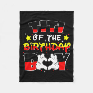 Titi Of The Birthday Boy Shirt Matching Fun Aunt & Fleece Blanket