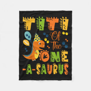 Titi Of The One-a-saurus 1st Birthday Dinosaur Par Fleece Blanket