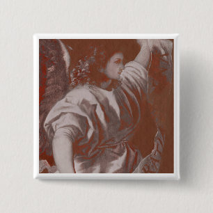 Titian Annunciation Angel with Banner 15 Cm Square Badge