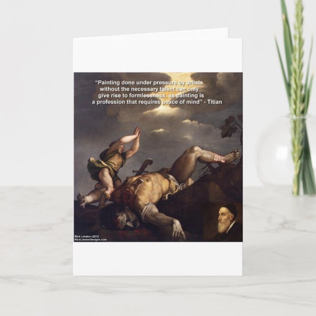 Titian Quote & David/Goliath Painting Gifts Card (Front)