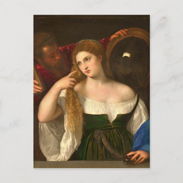 Titian - Women With A Mirror Postcard (Front)