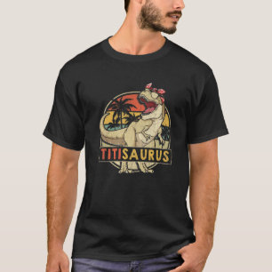 Titisaurus Retro Rex Dinosaur Titi Dino Family Mat T-Shirt