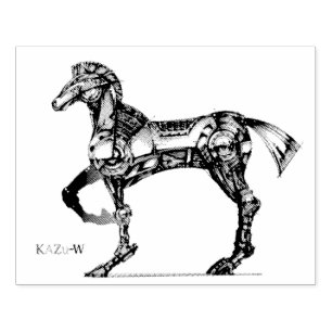 Title 00000 "Machine Horse" Rubber Stamp