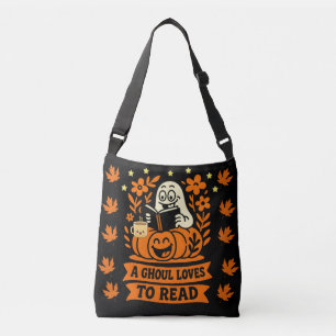 Title: A Ghoul Loves to Read Bookworm Halloween Gi Crossbody Bag