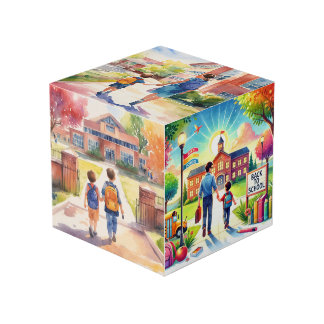 Title:** A Joyful Back to School Day Cube