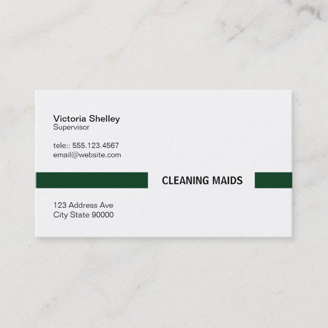 Title Bar (Deep Green) Business Card (Front)