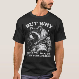 Title Be Yourself Funny Racoon Vintage T-Shirt