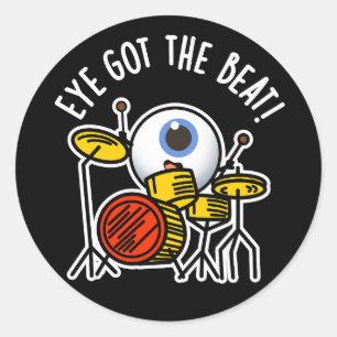 title_black Dark BG Classic Round Sticker