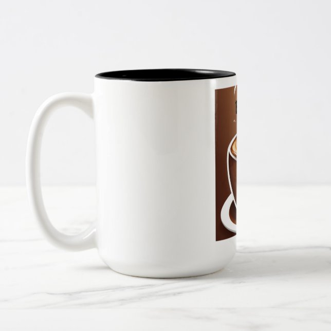 Title: "Brewed Impressions: Elevate Your Sip with  Two-Tone Coffee Mug (Left)