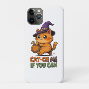 Title Cat-Ch Me If You Can – Funny Halloween Cat Case-Mate iPhone Case