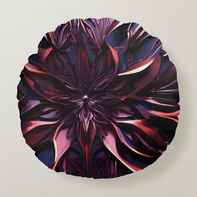  Title: "Chic Comfort Throw Pillow: Perfect Blend  Round Cushion (Front)