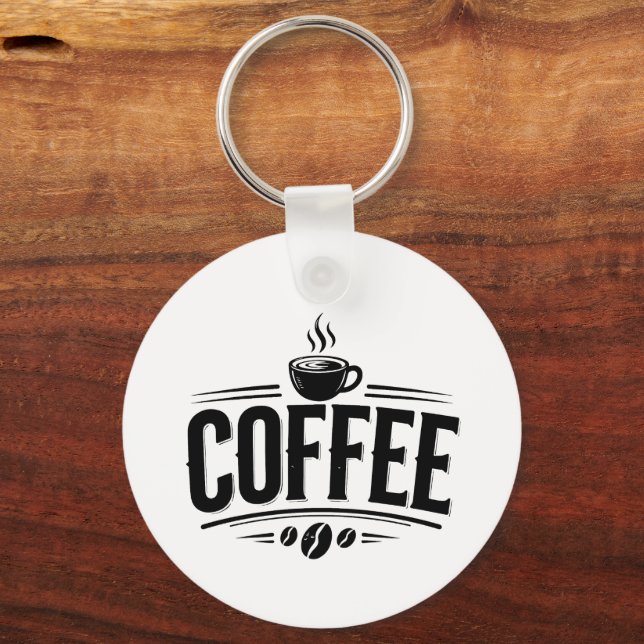 Title: Coffee Lover Vintage Coffee Keychain – Funn (Back)
