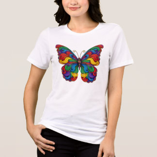 Title Colorful Quilling Butterfly T-Shirt  Tri-Blend Shirt
