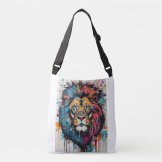 Title Colourful Abstract Graffiti Lion Crossbody B Bag
