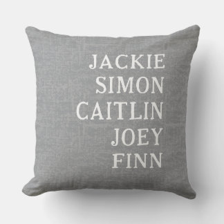 Title Custom Grandkids Names Farmhouse grey Cushion