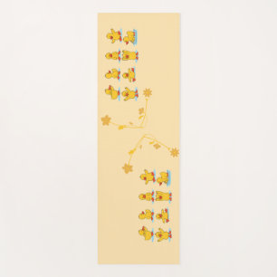 Title: Cute Cartoon Duck Yoga Poses Pattern  Mat