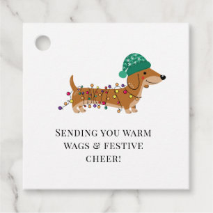 Title Cute Christmas Dachshund Gift Tags "Sending 