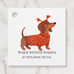 Title Cute Christmas Dachshund Gift Tags "Sending