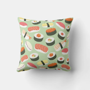 Title: Cute Japanese Sushi Seamless Pattern Cushion