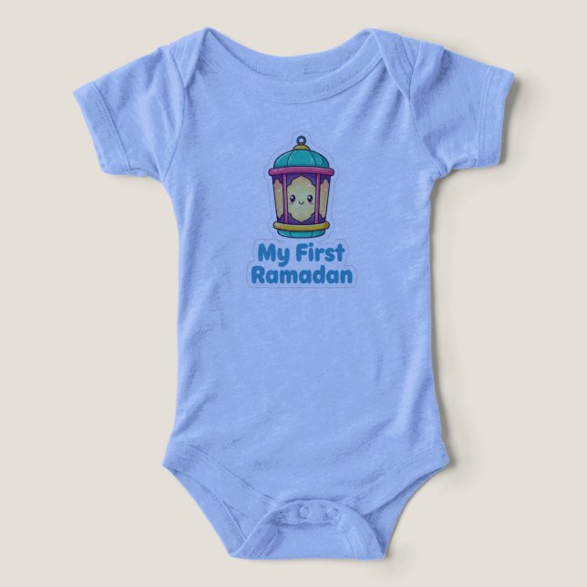 Title: Cute Lantern My First Ramadan Baby Bodysuit (Design Front)