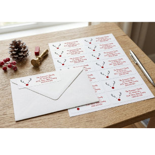 Title Cute Reindeer Red Button Nose Christmas