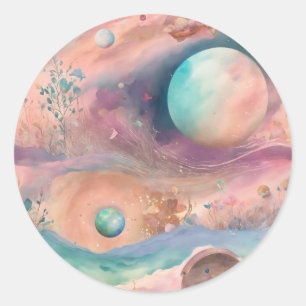 Title: Dreamy Mist Pastel Journals: Shabby Chic Kr Classic Round Sticker