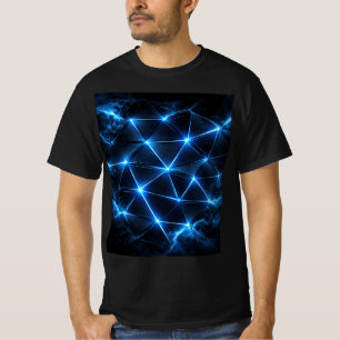 Title  Electric Neon Grid Men’s T-Shirt   Futurist