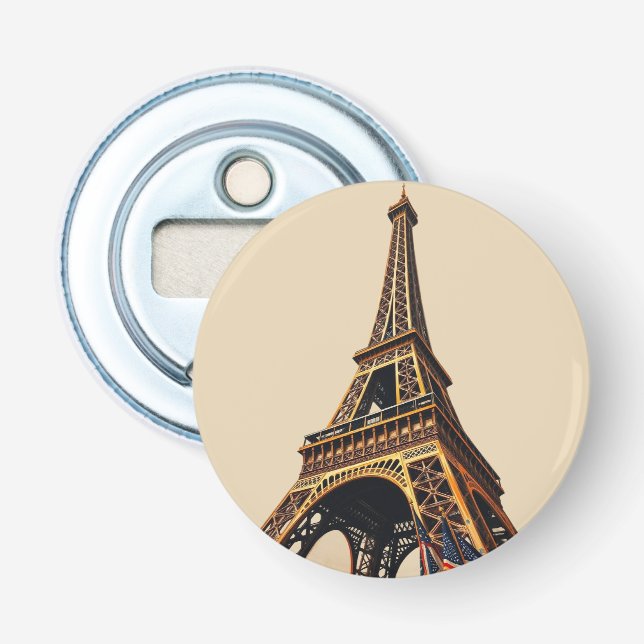 Title: Elegant Eiffel Tower Silhouette Bottle Opener (Front)