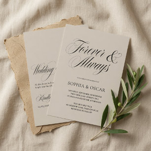 Title Elegant Minimalist Forever & Always Wedding Invitation