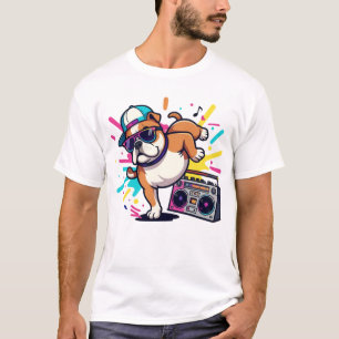 Title: Funky Cartoon Dog Graphic T-Shirt