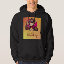 Title: Funky Cartoon Monkey Graphic T-Shirt