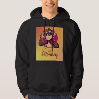 Title: Funky Cartoon Monkey Graphic T-Shirt Hoodie