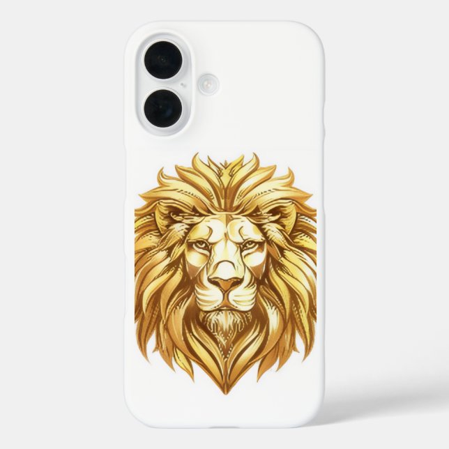 Title: Golden Lion Head Art iPhone Case (Back)