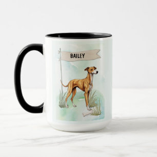 Title:
Greyhound Watercolor Personalised Dog Mug