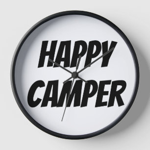 Title: Happy Camper Funny Camping Outdoor Adventur Clock