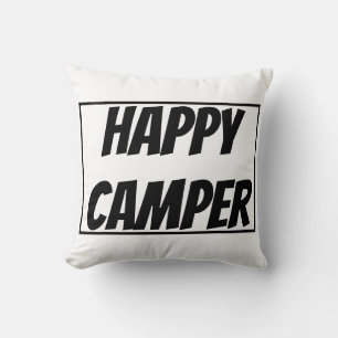 Title: Happy Camper Funny Camping Outdoor Adventur Cushion