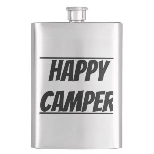 Title: Happy Camper Funny Camping Outdoor Adventur Hip Flask