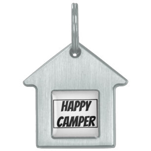 Title: Happy Camper Funny Camping Outdoor Adventur Pet ID Tag