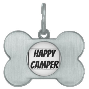 Title: Happy Camper Funny Camping Outdoor Adventur Pet ID Tag